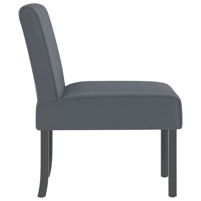 Fauteuil sans accoudoirs gris foncé velours - Photo n°4