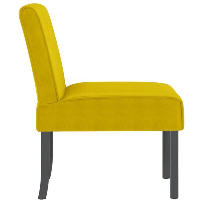 Fauteuil sans accoudoirs jaune velours - Photo n°4