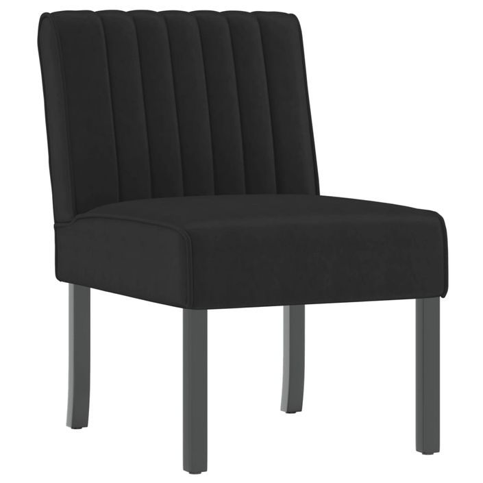 Fauteuil sans accoudoirs noir velours - Photo n°2