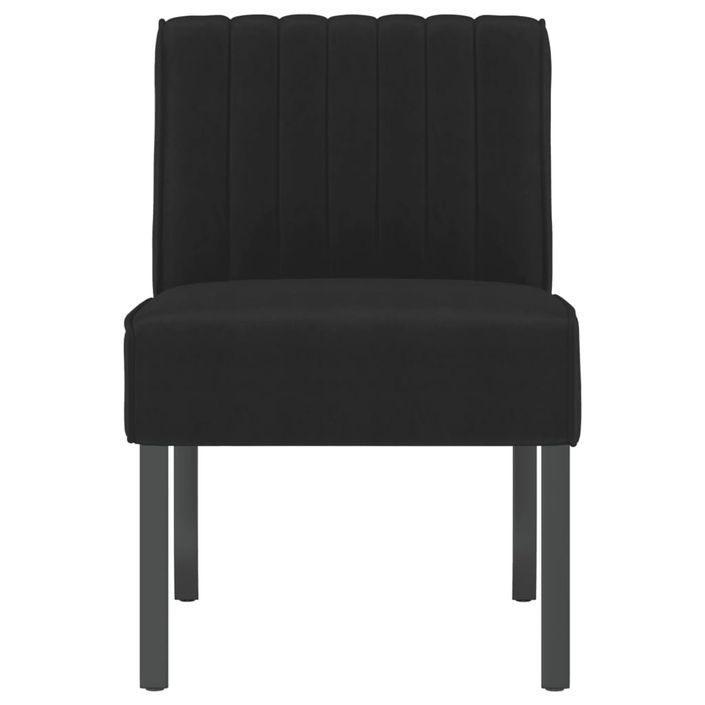 Fauteuil sans accoudoirs noir velours - Photo n°3