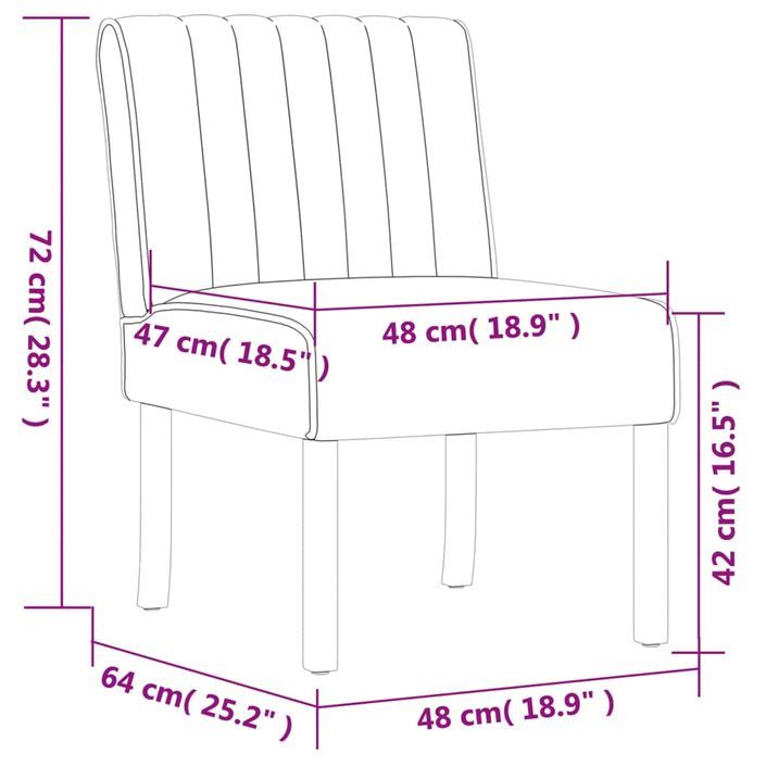 Fauteuil sans accoudoirs noir velours - Photo n°8