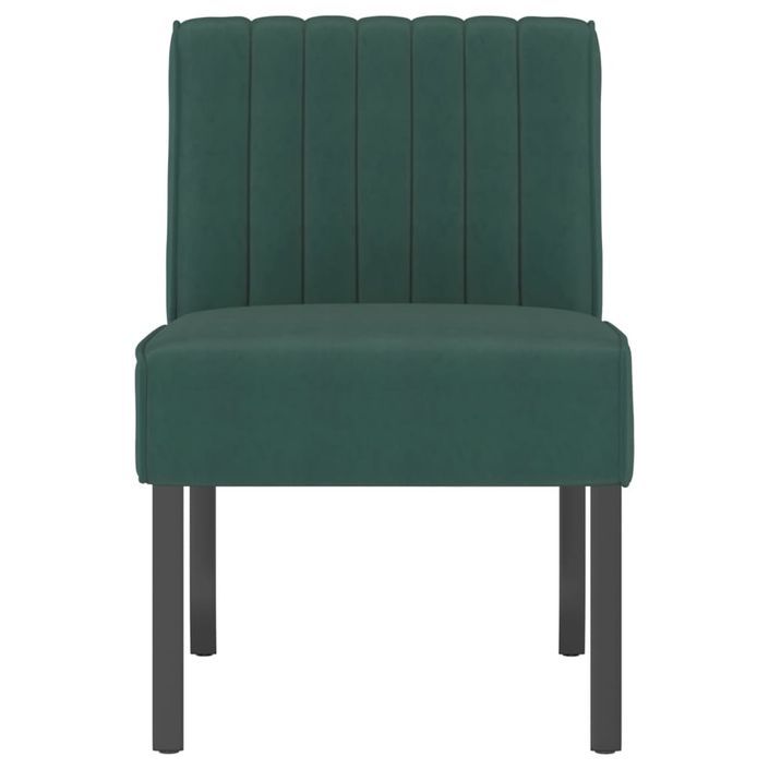 Fauteuil sans accoudoirs vert foncé velours - Photo n°3