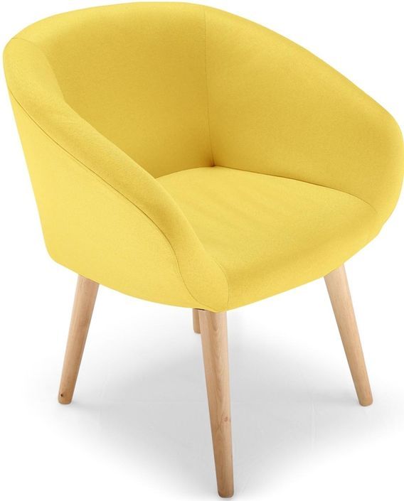 Fauteuil scandinave jaune Fanica - Photo n°1