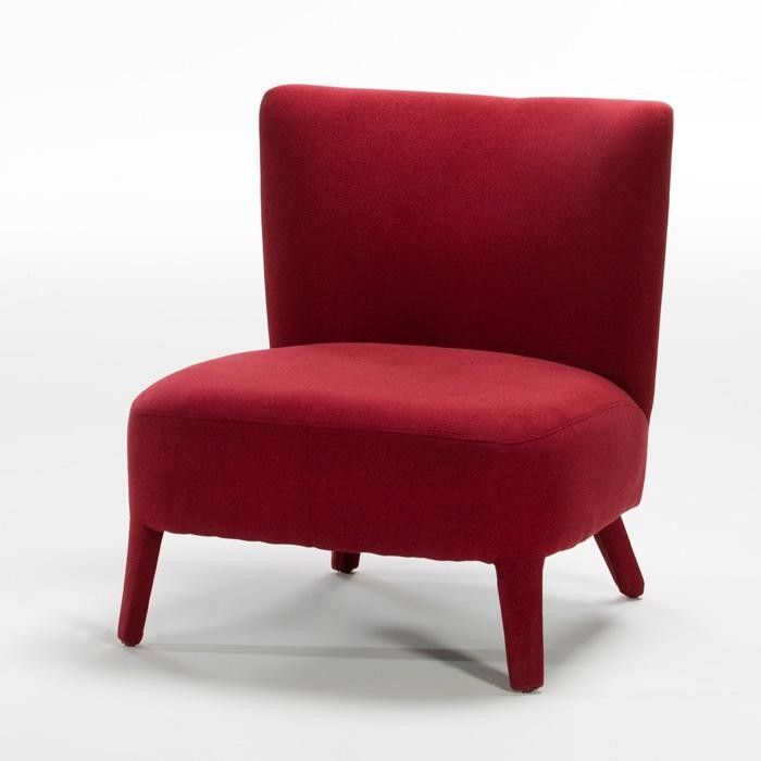 Fauteuil scandinave toile rouge Ema - Photo n°1