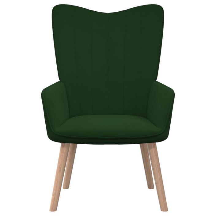 Fauteuil scandinave Vert foncé Velours - Photo n°3