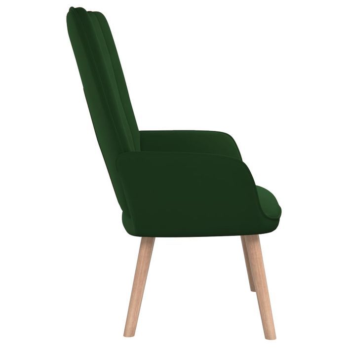 Fauteuil scandinave Vert foncé Velours - Photo n°4