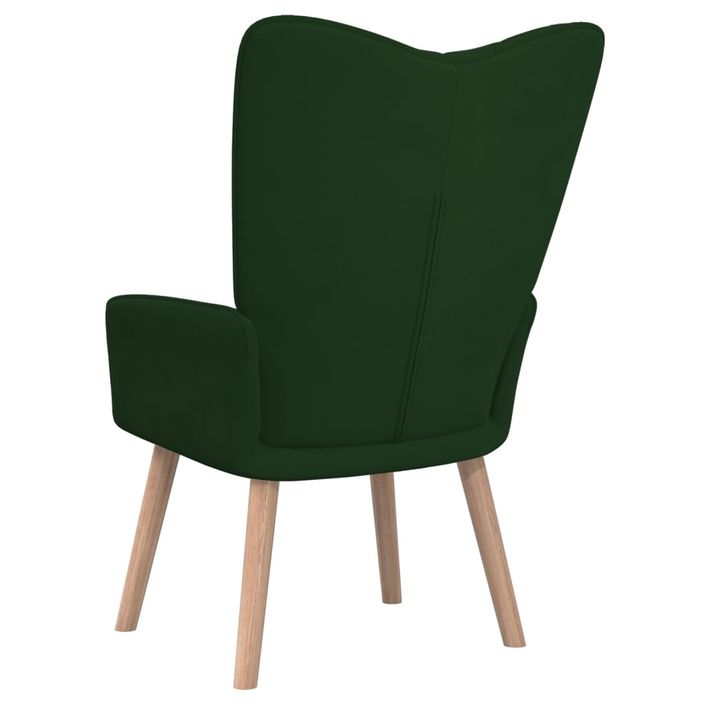 Fauteuil scandinave Vert foncé Velours - Photo n°5