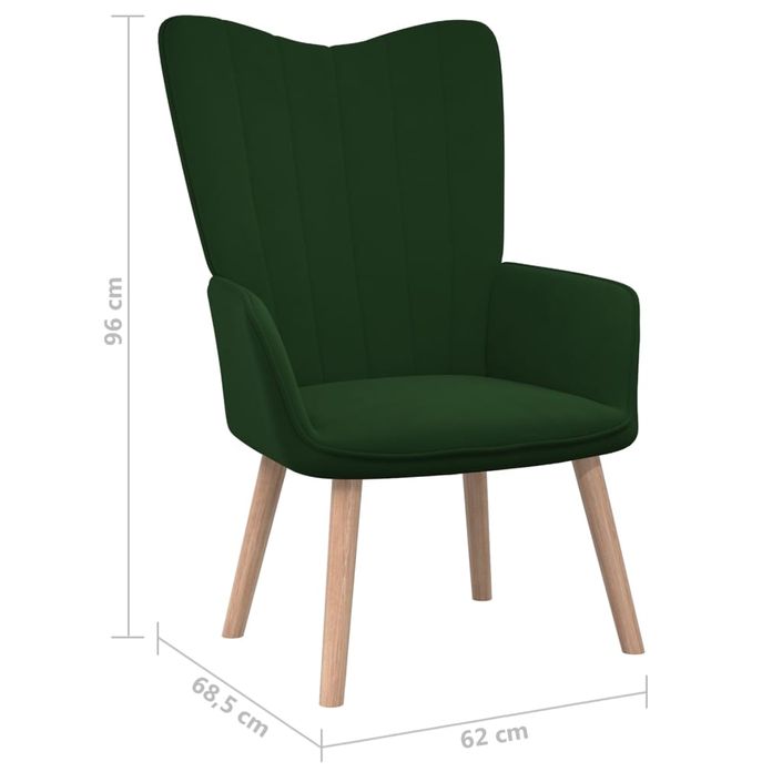 Fauteuil scandinave Vert foncé Velours - Photo n°7