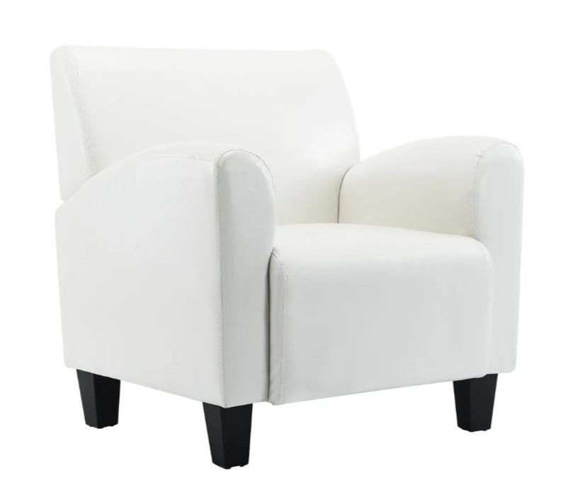 Fauteuil simili cuir blanc Casey - Photo n°1