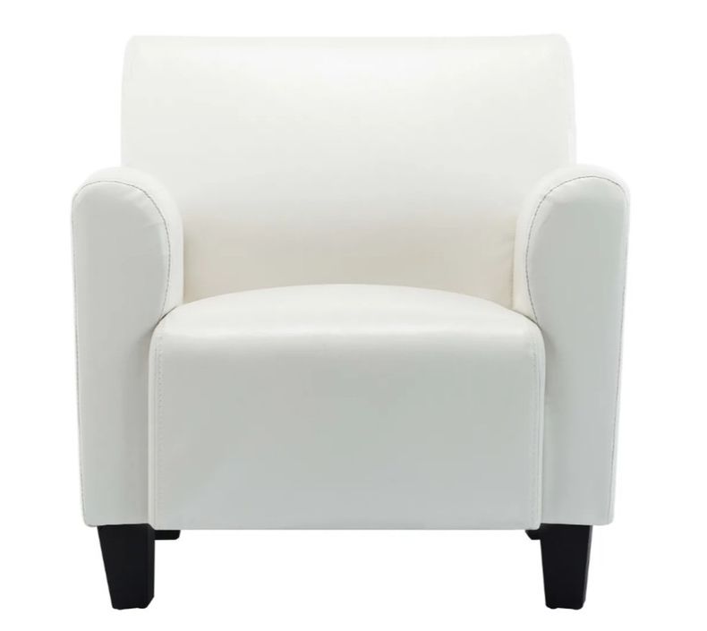 Fauteuil simili cuir blanc Casey - Photo n°3