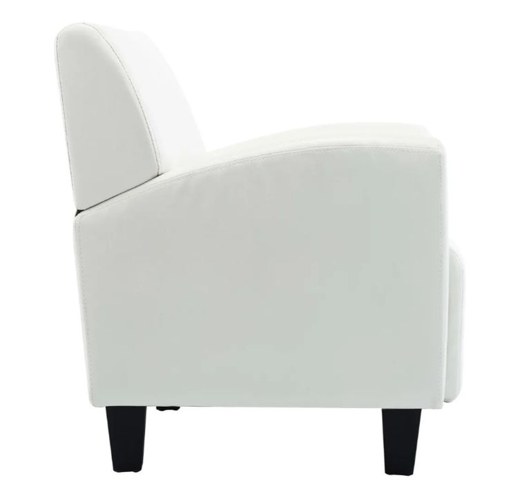 Fauteuil simili cuir blanc Casey - Photo n°4