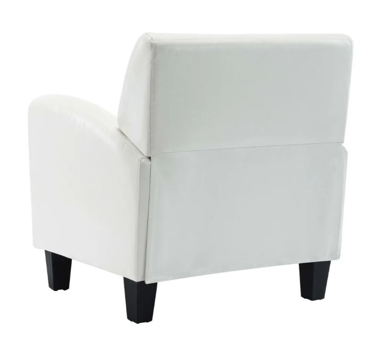 Fauteuil simili cuir blanc Casey - Photo n°5