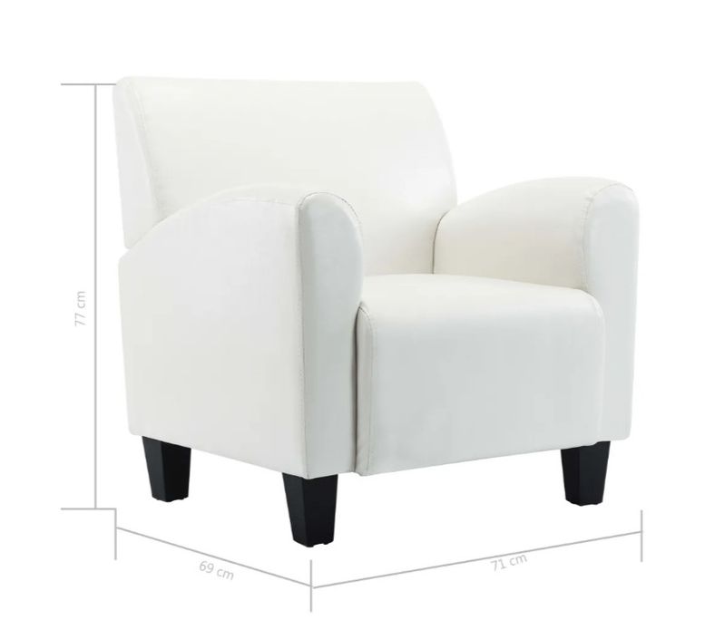 Fauteuil simili cuir blanc Casey - Photo n°6