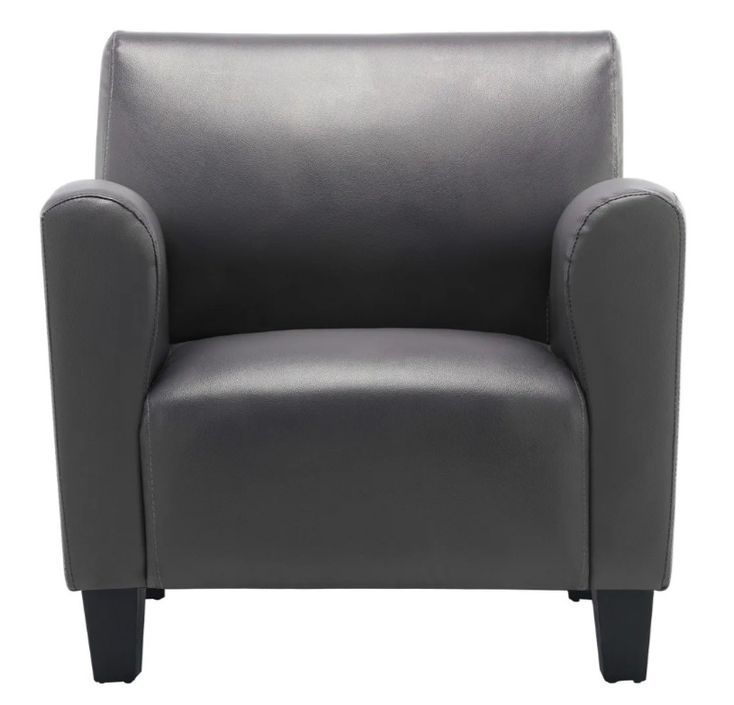 Fauteuil simili cuir gris Casey - Photo n°3