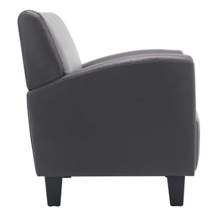 Fauteuil simili cuir gris Casey - Photo n°4