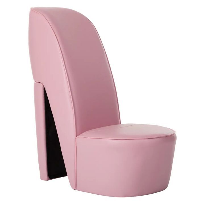 Fauteuil simili cuir rose Fashionly - Photo n°1