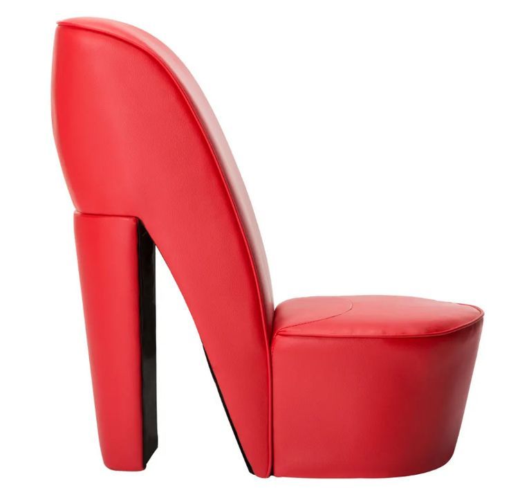 Fauteuil simili cuir rouge Fashionly - Photo n°2