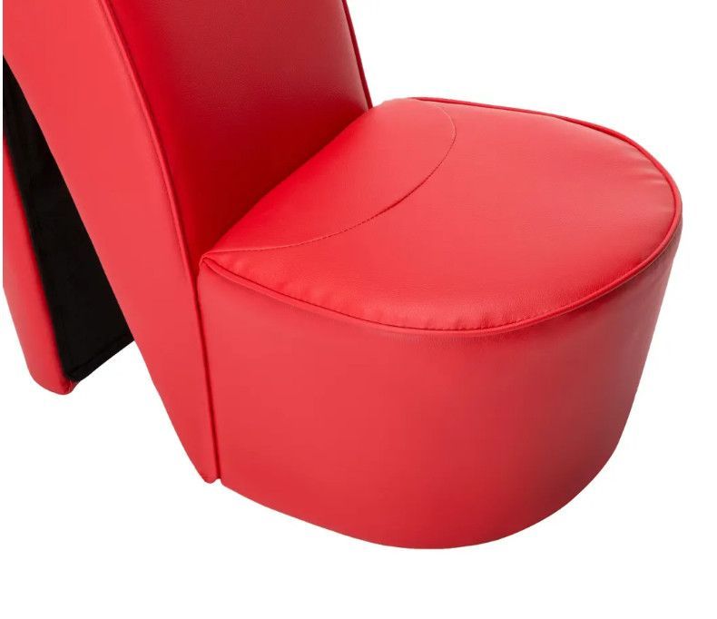 Fauteuil simili cuir rouge Fashionly - Photo n°6