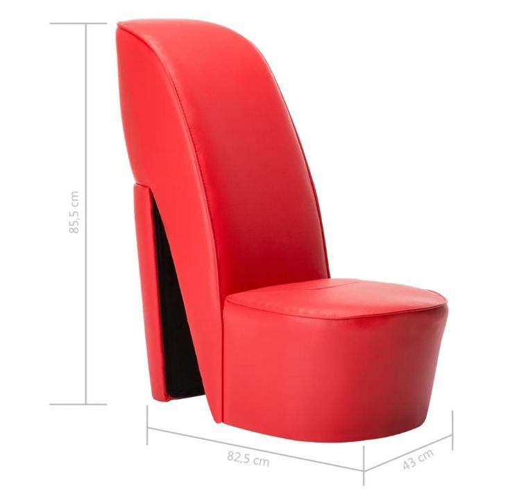 Fauteuil simili cuir rouge Fashionly - Photo n°7