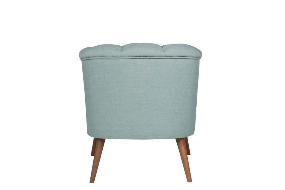 Fauteuil style Chesterfield tissu bleu pastel Wester 75 cm - Photo n°6