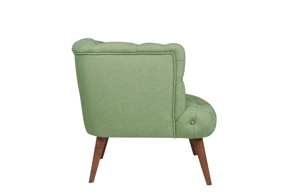 Fauteuil style Chesterfield tissu vert pastel Wester 75 cm - Photo n°4