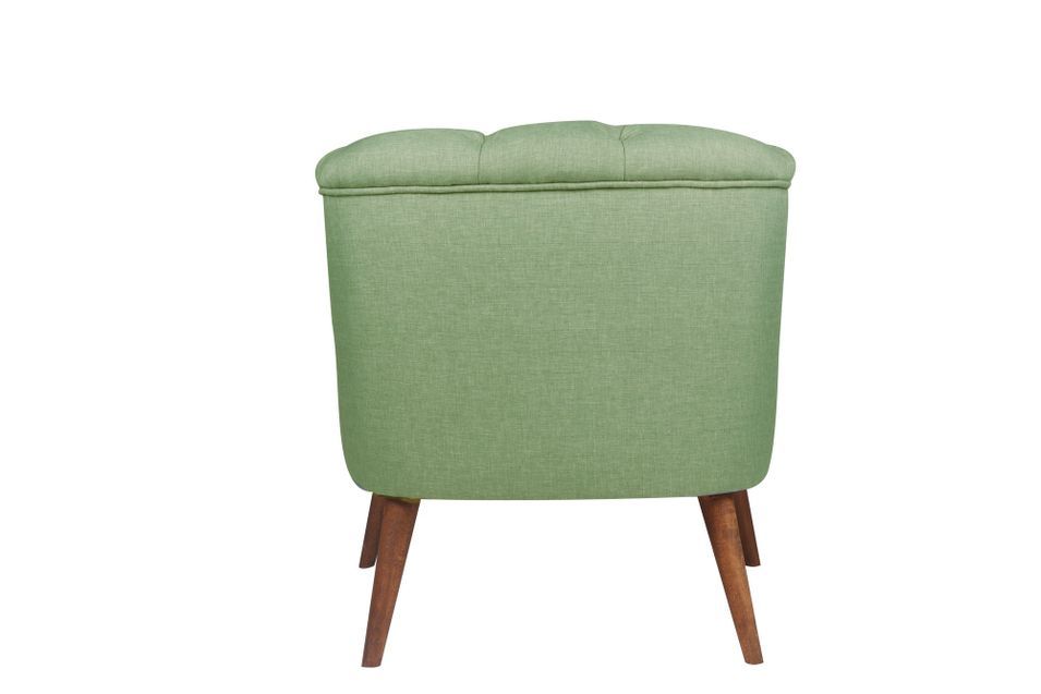 Fauteuil style Chesterfield tissu vert pastel Wester 75 cm - Photo n°5