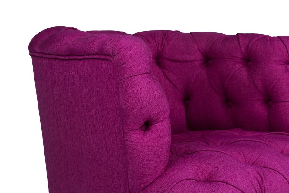 Fauteuil style Chesterfield tissu violet Wester 75 cm - Photo n°3
