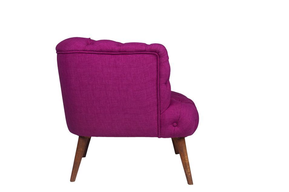 Fauteuil style Chesterfield tissu violet Wester 75 cm - Photo n°5