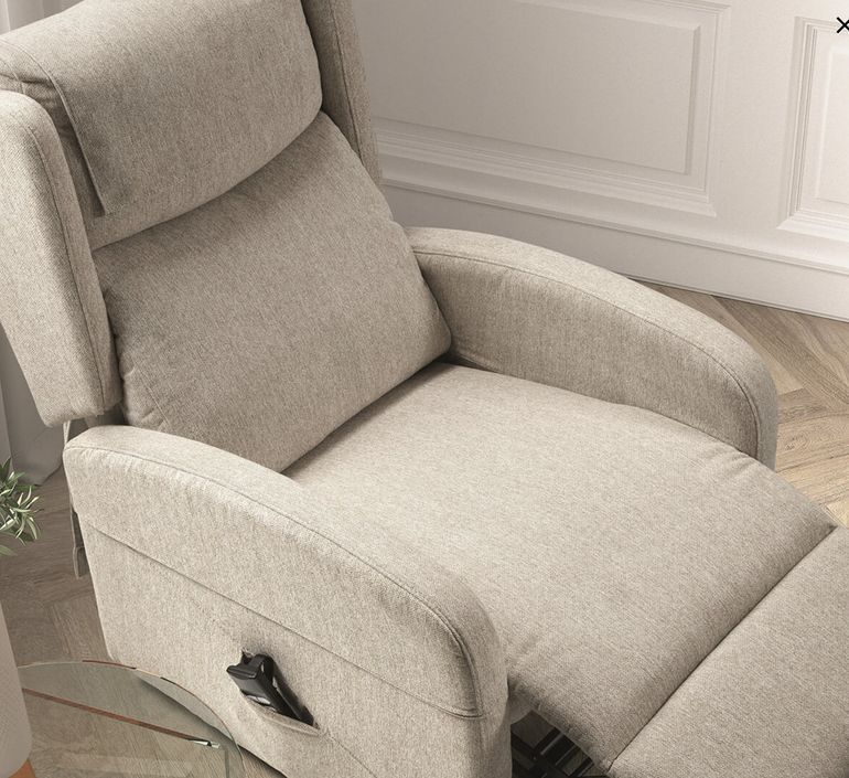 Fauteuil sur roulettes de relaxation et releveur électrique 2 moteurs tissu Vikola - Photo n°5