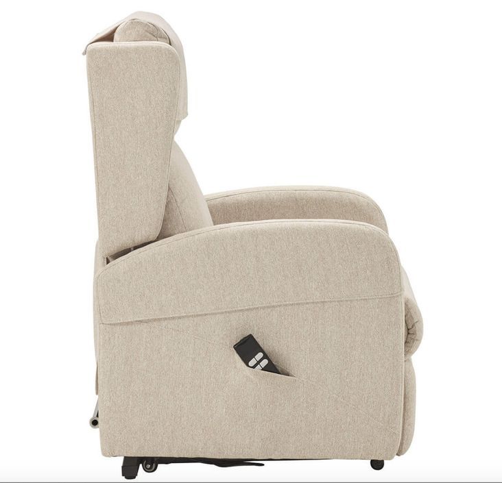 Fauteuil sur roulettes de relaxation et releveur électrique 2 moteurs tissu Vikola - Photo n°7