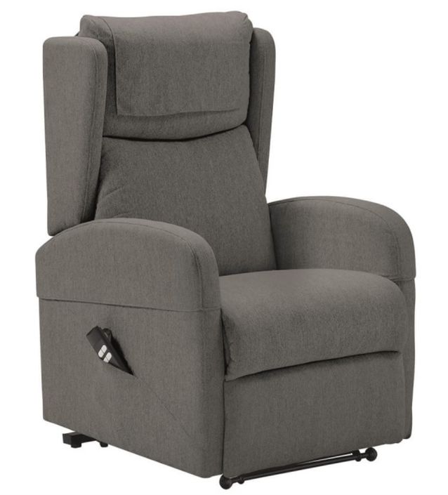 Fauteuil sur roulettes de relaxation et releveur électrique 2 moteurs tissu Vikola - Photo n°9