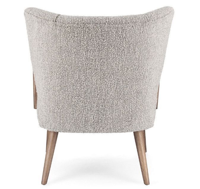 Fauteuil tissu gris effet laine et bois de hévéa Ritaz - Photo n°4