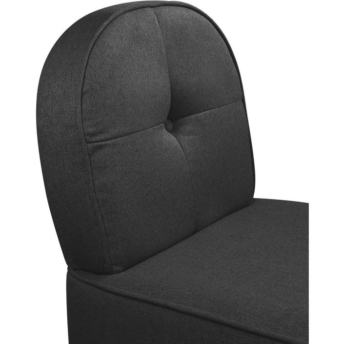 Fauteuil tissu gris foncé et pieds bois noir Annie - Photo n°4