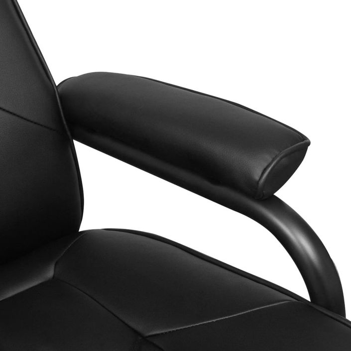 Fauteuil TV avec repose-pied Noir Similicuir - Photo n°6