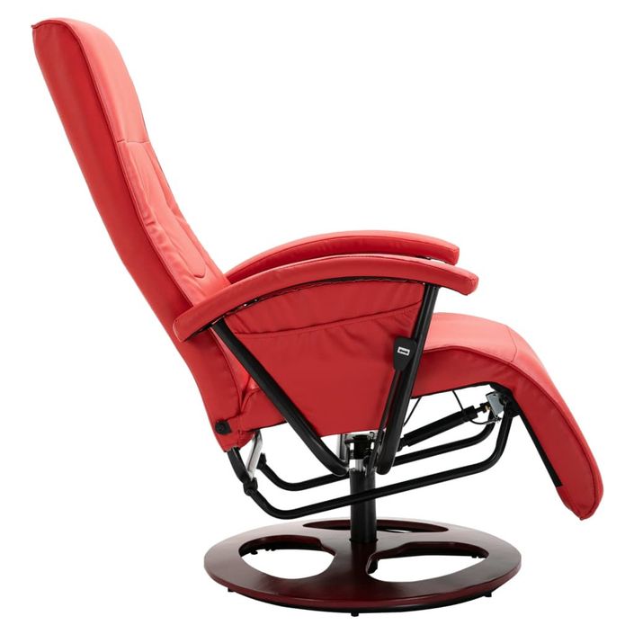 Fauteuil TV pivotant Rouge Similicuir - Photo n°4