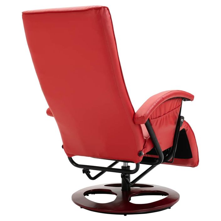 Fauteuil TV pivotant Rouge Similicuir - Photo n°5