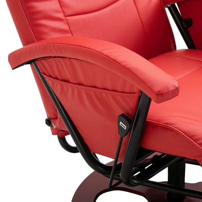 Fauteuil TV pivotant Rouge Similicuir - Photo n°7