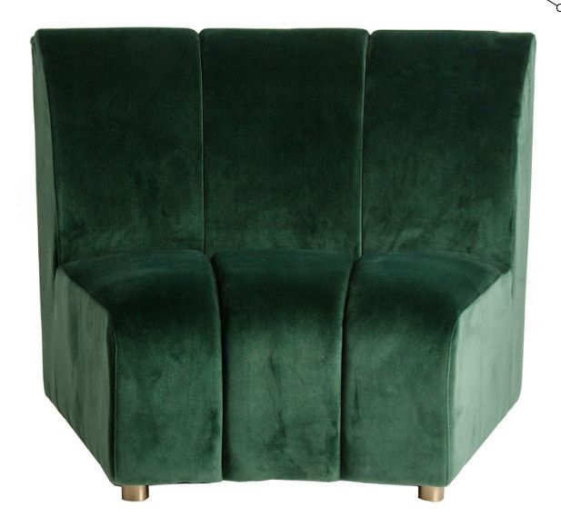 Fauteuil velours vert et pieds métal doré Ozonn 2 - Photo n°1