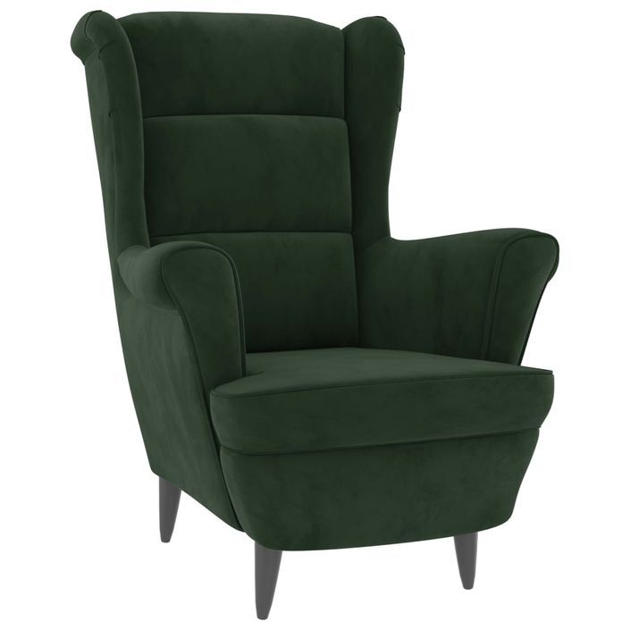 Fauteuil Vert foncé Velours - Photo n°1