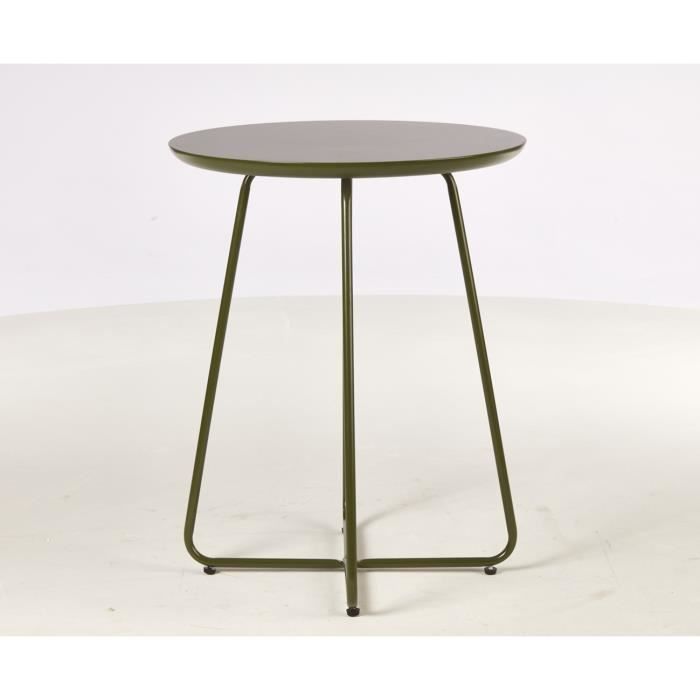 FELBOUR Table d'appoint style contemporain vert brillant avec pieds en métal - L 50 x l 50 cm - Photo n°2