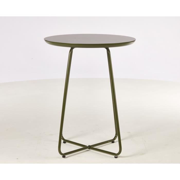 FELBOUR Table d'appoint style contemporain vert brillant avec pieds en métal - L 50 x l 50 cm - Photo n°3