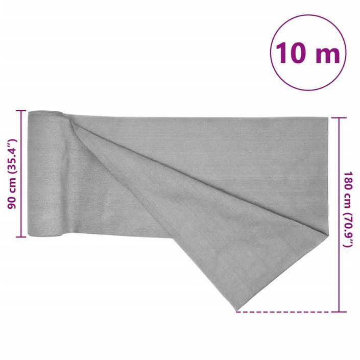 Filet brise-vue gris clair 1,8x10 m PEHD 150 g/m² - Photo n°8