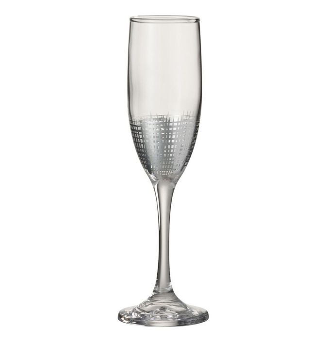 Flûte à champagne transparent et argenté Licia 2 - Photo n°1