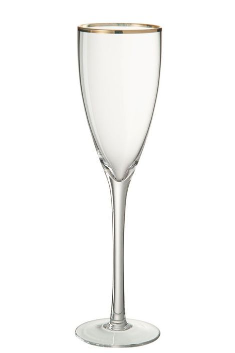 Flûte à champagne transparent et bord doré Ysarg - Photo n°1