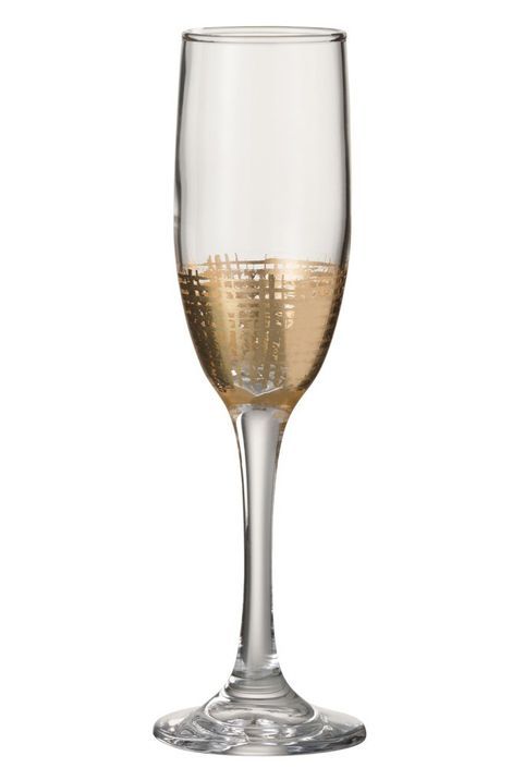 Flûte à champagne verre transparent et doré Ysarg - Photo n°1