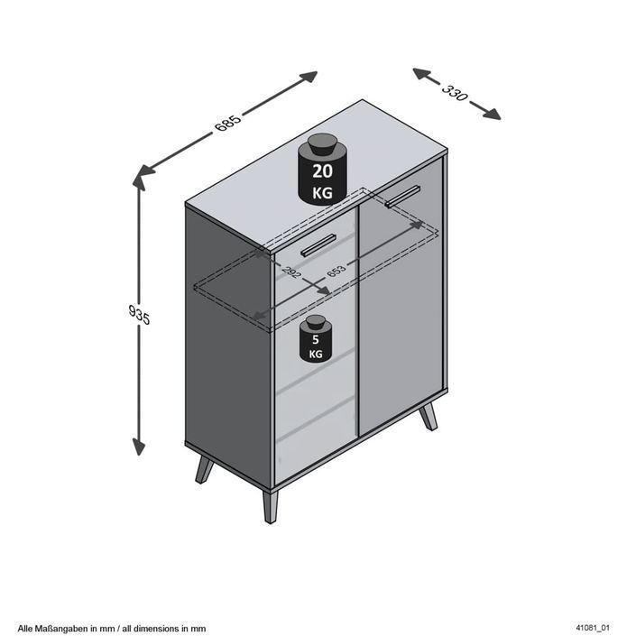 FMD Armoire à chaussures avec 5 compartiments 68,5x33x93,5 cm - Photo n°4