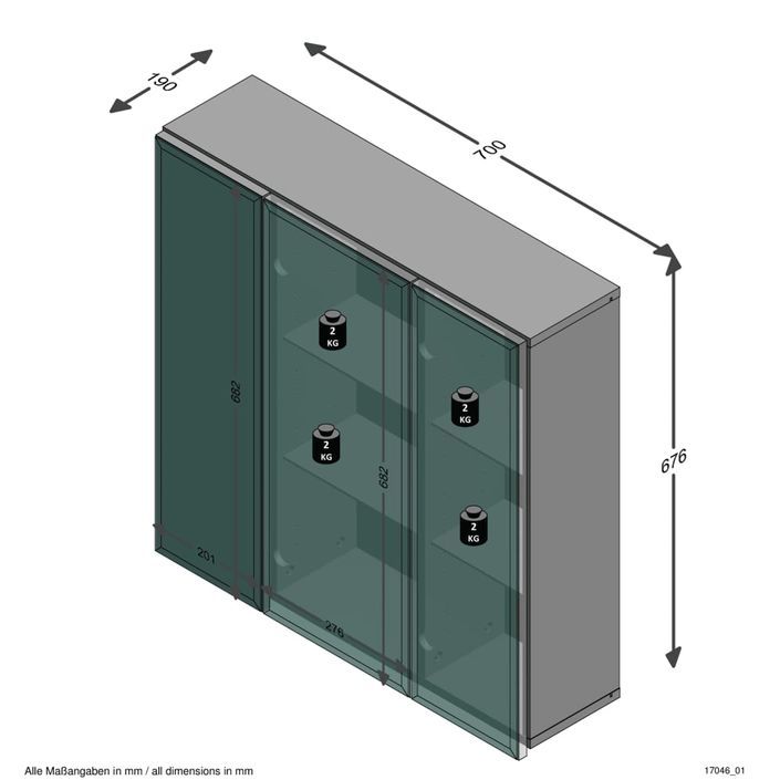 FMD Armoire de salle de bain avec miroir 70x19x67,6 cm blanc - Photo n°5