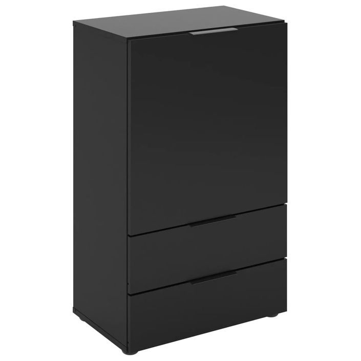 FMD Commode avec tiroir et portes 49,7x31,7x81,3 cm noir - Photo n°1