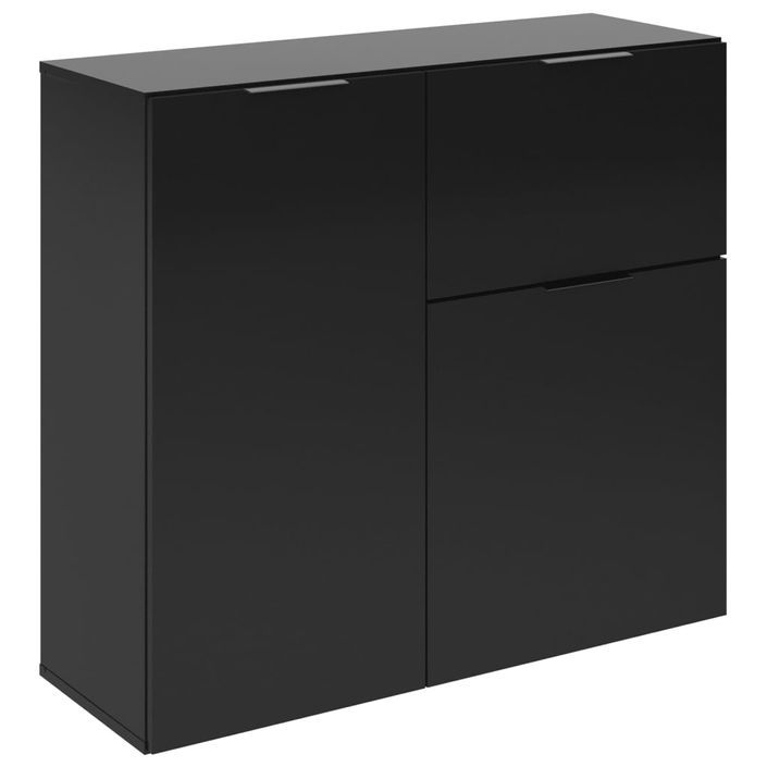 FMD Commode avec tiroir et portes 89,1x31,7x81,3 cm noir - Photo n°1