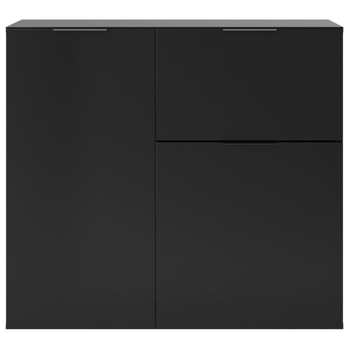 FMD Commode avec tiroir et portes 89,1x31,7x81,3 cm noir - Photo n°6